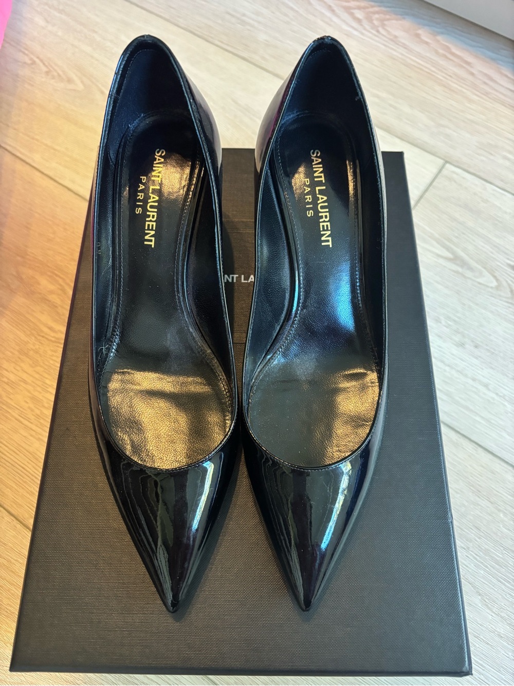 Saint Laurent black patent leather shoes